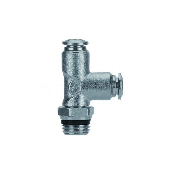 Usa Industrials Push to Connect Tube Fitting, Nickel Plated Brass w/ Metal Release Ring, Male Run Tee ZUSA-TF-PTC-NPBR-551 - main