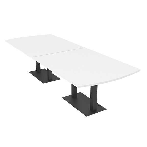 Skutchi Designs Arc Rectangle Meeting Room Table, 45 in W, 120 in L, White HAR-AREC-48x120-DOU.BK-W960 - main