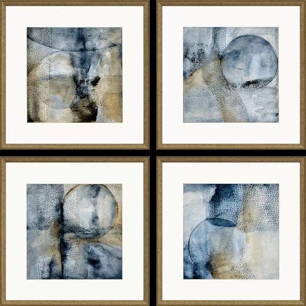 Homeroots Set Of Four Sphere Framed Art Gold Picture Frame Print Wall Art, 4PK 416743 - main