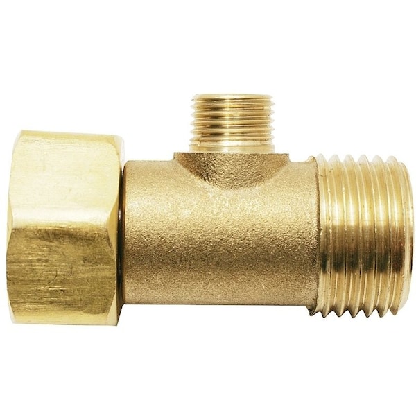 Plumb Pak Tee Adapter, 1/2 x 1/2 x 3/8 in, FIP x MIP x Tube, Brass, Rough Brass PP2040LF - main