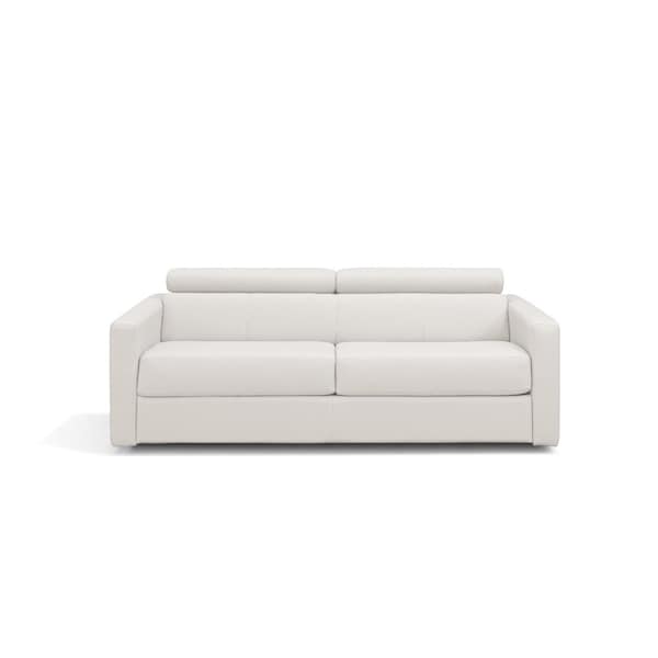 Homeroots 81" White Leather Sleeper Sofa 719432 - main