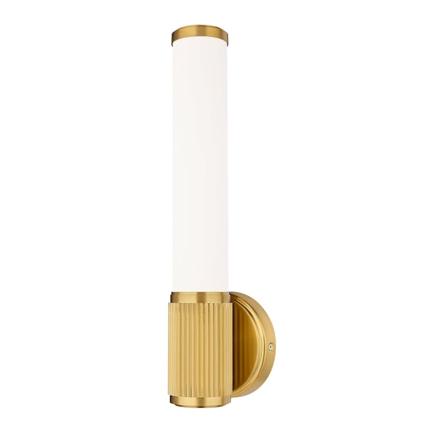 Z-Lite Solange 1 Light Wall Sconce, Modern Gold/Opal White, 4.75 In W 1021-1S-MGLD-LED - main