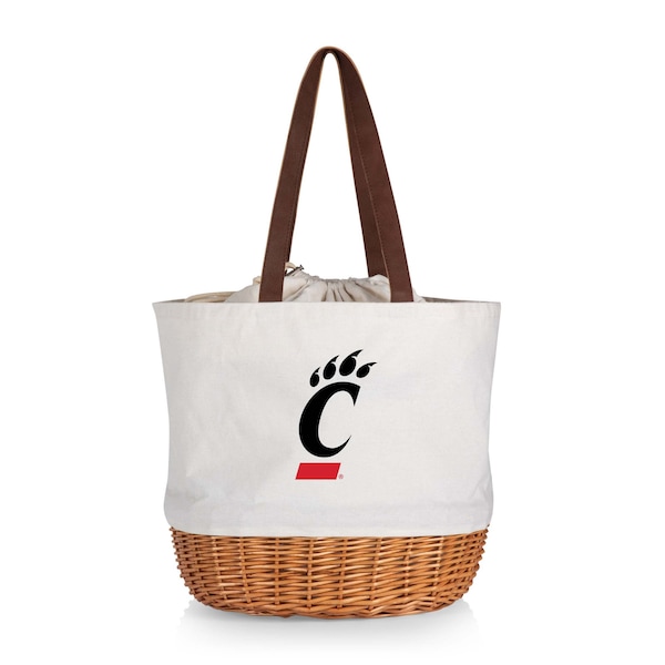 Picnic Time Family Of Brands NCAA Cincinnati Bearcats Coronado Canvas and Willow Basket Tote - Picnic Bag 203-00-187-664-0 - main