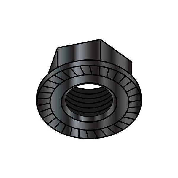 Zoro Select 5/16-24 Serr. Hex Flange Locknut Blk Ox, 1500Pk 32NRB - main