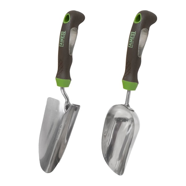 Ames Garden Hand Tool Set, 2-Piece, Trowel, Scoop, Ergonomic Gel Grip 24452009 - main
