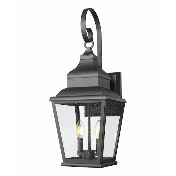 Z-Lite Raphael Sand Black 2 Light Outdoor Wall Light 5029M-BK - main