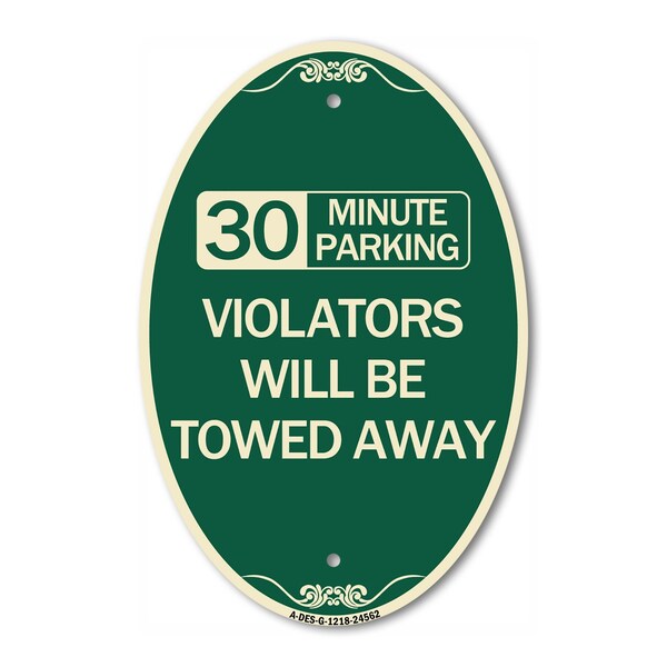 Signmission Employee Recognition Parking, 12 Inch X 18 Inch Architectural Oval, Heavy Gauge Aluminum A-OV-G-1218-24562 - main
