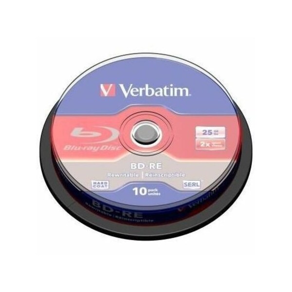 Verbatim BD-RE 25GB 2X with Branded Surface - 10pk Spindle Box - 120mm 43694 - main