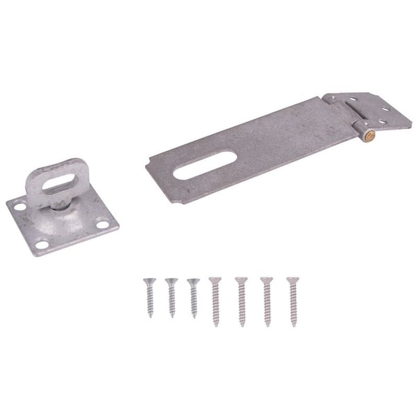 Prosource Safety Hasp, 4-1/2 in L, 4-1/2 in W, Galvanized Steel, Zinc, 3/8 in Dia Shackle 33065MGS-BC3L-PS - main