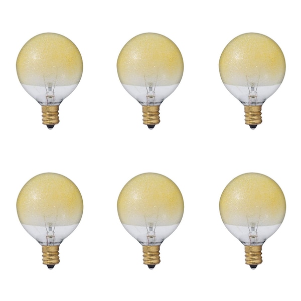 Bulbrite 40W G16 AMBER ICE E12 120V-6PK 861322 - main