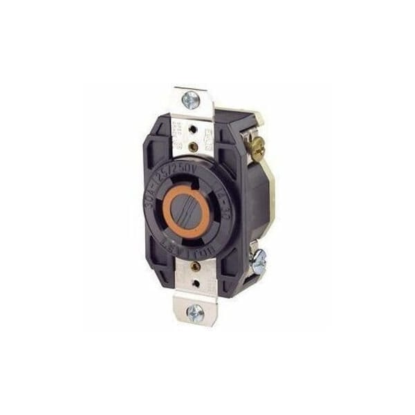 Leviton Locking Receptacle, L14-30R, 30 A, 125/250V AC, Single Phase, 3 Pole, Flush Mount, Screw Terminals 2710 - main