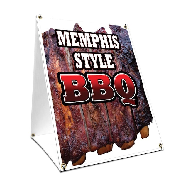 Signmission Memphis Style Bbq, 24 Inch x 18 Inch A-frame Yard Sign, Plastic Sign SBC-1824-Memphis Style Bbq - main