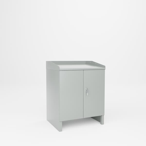 Pucel Shop Cabinet Desk, 1 Drawer, 2 Shelves, 36 in W x 43 in H x 30 in D, Light Blue 2136 - main