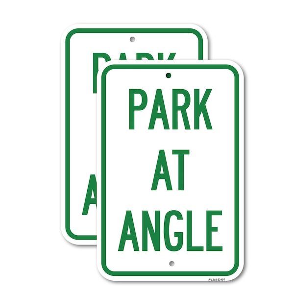 Signmission Park at Angle, 12'' X 18'' 2 Signs, Heavy Gauge Aluminum, 2PK A-1218-2PACK-23497 - main
