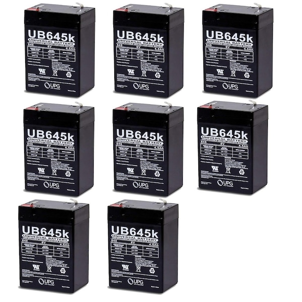 Upg UB645-F1 6V 4.5Ah F1 AGM Rechargeable Batteries, 8PK D5733 - main