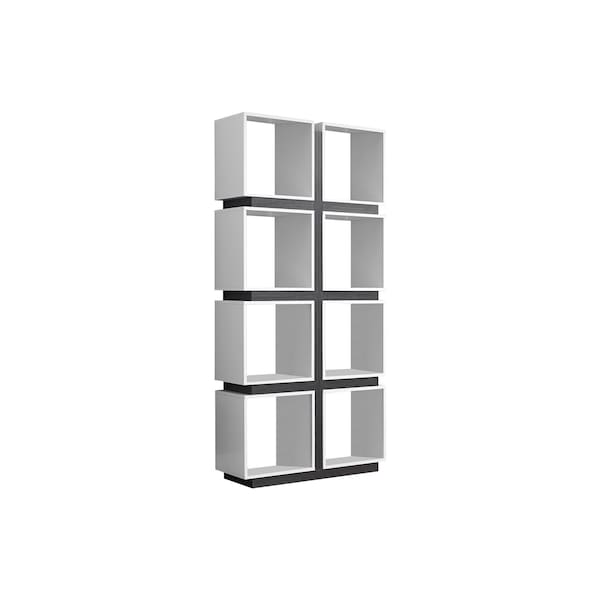 Homeroots 71" White Wood Eight Tier Cube Bookcase 333364 - main