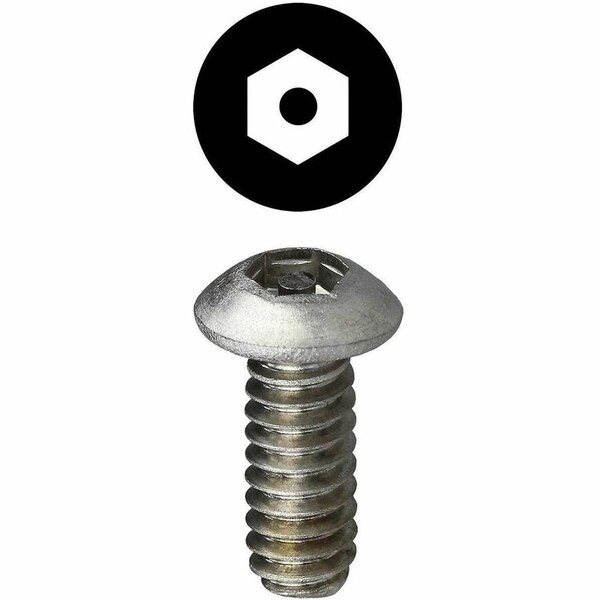 Dottie 1/4"-20 x 1 in Tamper-Resistant Hex Button Machine Screw, 18-8 Stainless Steel, 100 PK T141HB - main