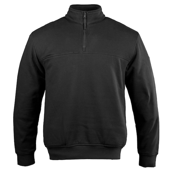 Propper Men's Station Job Shirt, Cotton Polyester Fleece, 1/4 Zip, Black, S F5836 - main