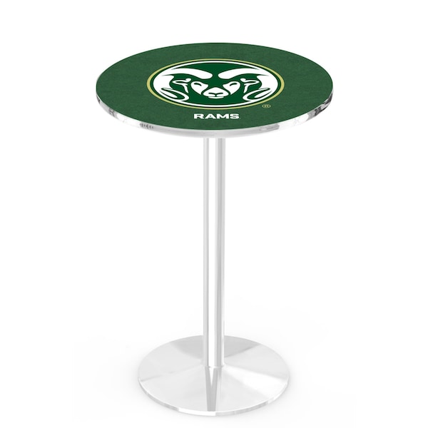 Holland Bar Stool Co 42" Chrome Colorado State Pub Table, 36" dia. Top L214C4236ColoSt - main