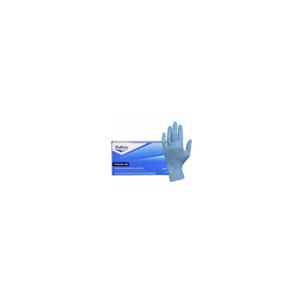 Proworks NPF Nitrile Powder Free Exam Gloves, 5.5 mil Thickness x 9.50in Glove L, Medium Size, For, 10PK GL-N106FM - main