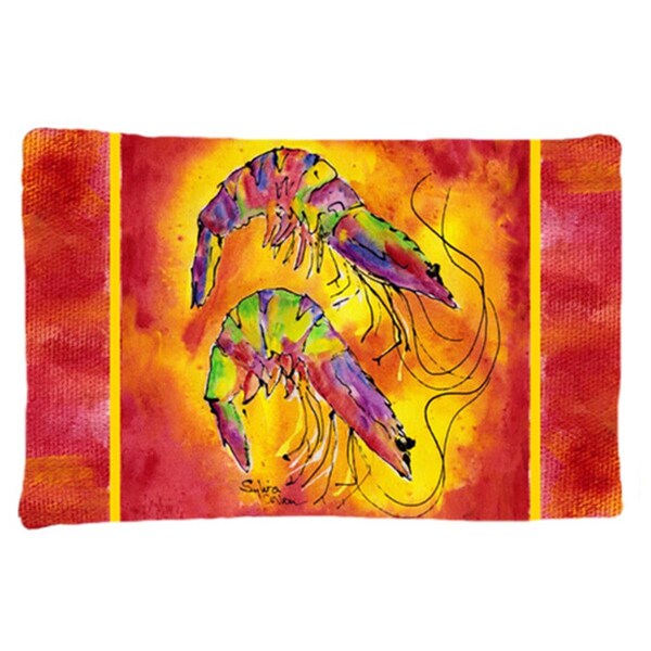 Carolines Treasures 20.5 x 30 in. Bright Shrimp on Red Moisture Wicking Fabric Standard Pillow Case 8378PILLOWCASE - main