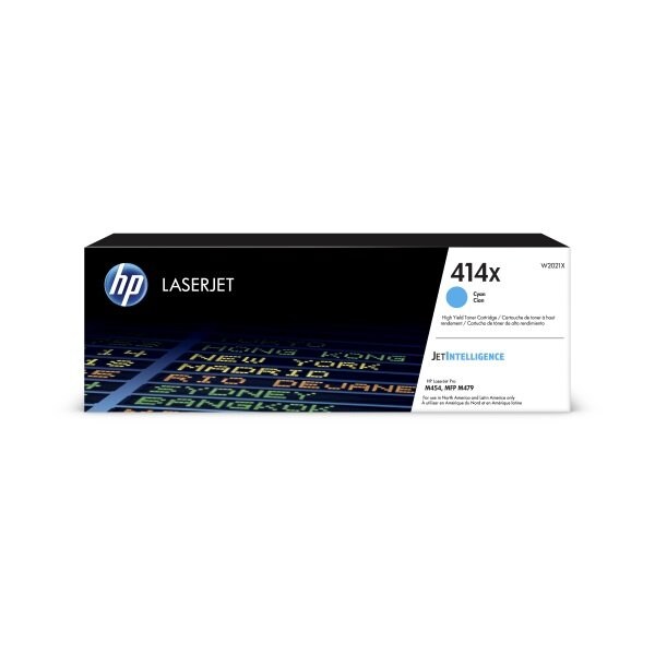 Hp 414X (W2021X) High Yield Cyan Original LaserJet Toner Cartridge (Yield 6,000) W2021X - main