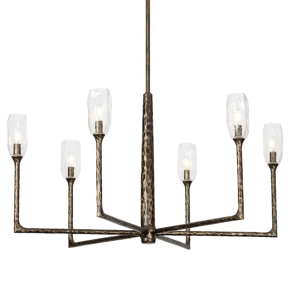 Troy Lighting Lyle 6 Light Chandelier 36 In. Black Patina Gold F1338-BPG - main