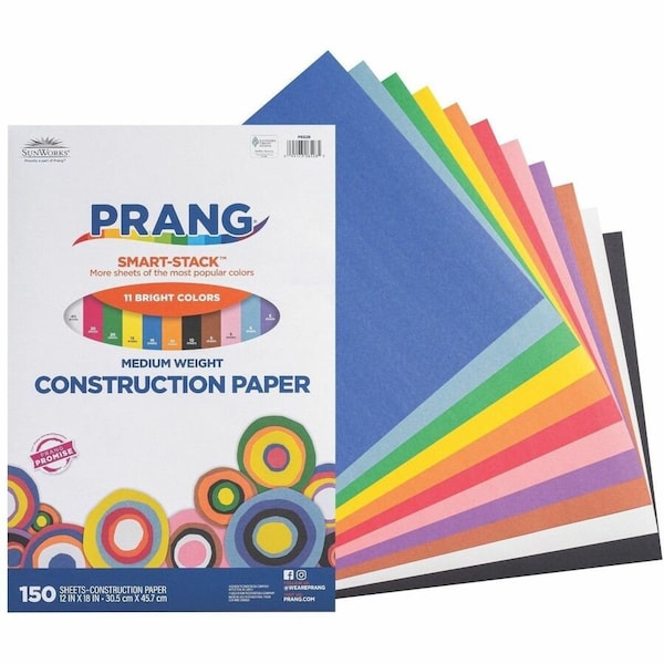 Pacon SunWorks® Construction Paper, 11 Colors, 12x18in, PK300 P6526 - main
