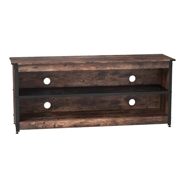 Homeroots 55in Brown And Black Open shelving TV Stand with Bookcase 480470 - main