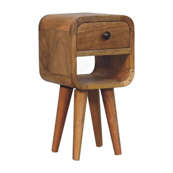 Homeroots 16" Oak Solid Wood Square One Drawer Nightstand 722560 - main