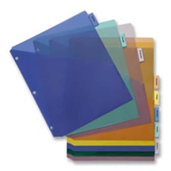 Business Source Poly Index Dividers- Double Pocket- 8-Tab- 8-.50in.x11in.- Multi BSN32373 - main
