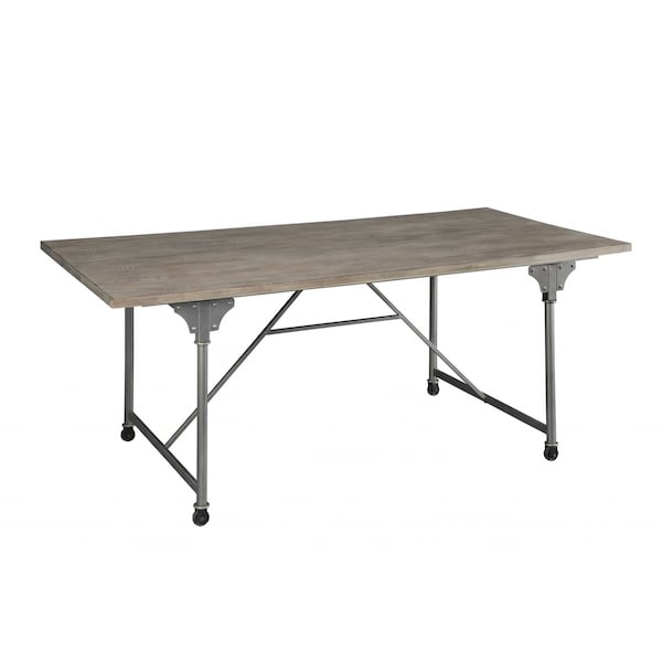 Homeroots 72" X 36" X 30" Gray Oak And Sandy Gray Dining Table 318918 - main