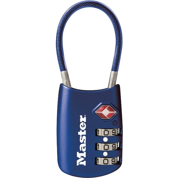 Master Lock 1-3/16" Blue Set Your Own Combination TSA Luggage Lock 4688DBLU - main