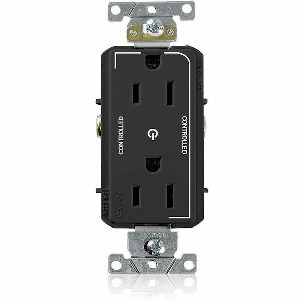 Leviton DPl Dup Rec 15A 125V 2MCtrl Self-Gr Blk 16252-2PE - main