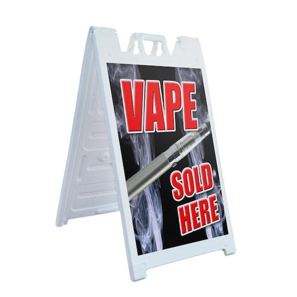 Signmission Vape Sold Here, A-Frame & 2 Decals Installed, Heavy-Duty Plastic Frame SBHD-D-2436-Vape Sold Here - main