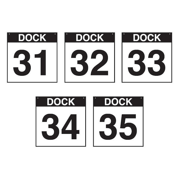 5S Supplies Loading Dock 31-35 Sign - ALM - 16in x 16in DOCK31-35-ALM-1616 - main