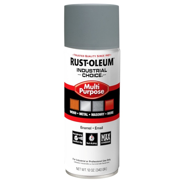 Rust-Oleum Spray Primer, Gray, Flat, Solvent, 12 oz 1680830V - main