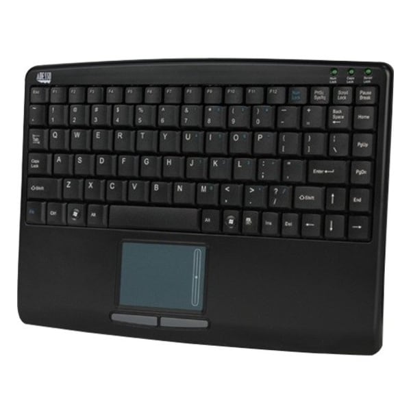 Adesso AKB-410UB Slim Touch Mini Keyboard with Built in Touchpad - USB - 88 Keys - Black AKB-410UB - main
