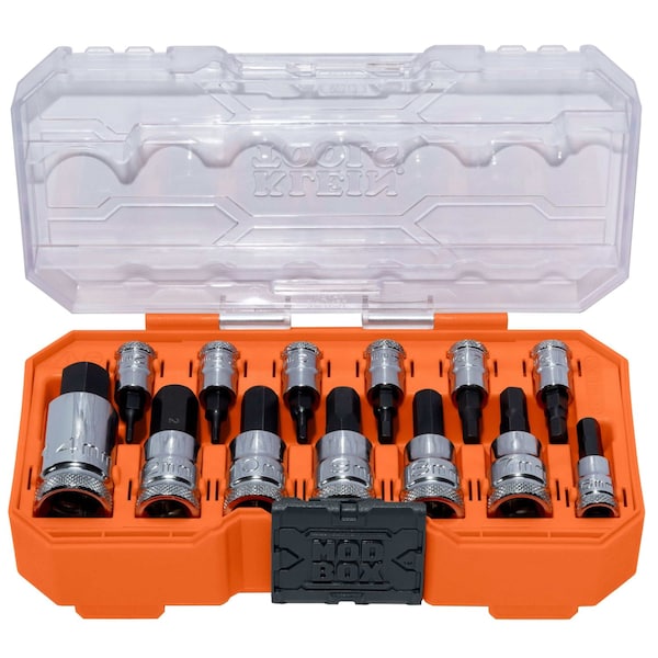 Klein Tools 1/4 in, 3/8 in, 1/2 in Drive Bit Socket Set, Metric, 13 pcs 65213HEXM - main