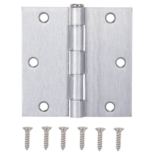 Prosource Square Corner Door Hinge, Steel, Satin Chrome, Loose Pin, 180 deg Range of Motion 20338SCX - main