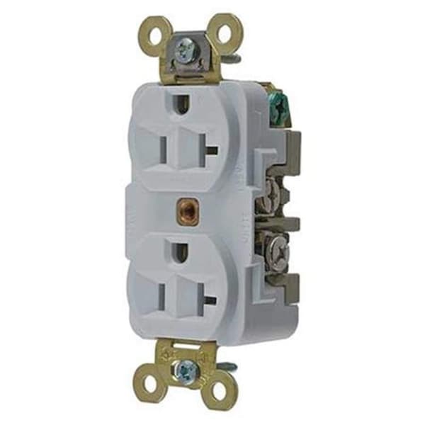 Hubbell Wiring 20A 125V 5-20R 2-Pole 3-Wire Grounding Receptacle, Industrial, White, Single Pack HBL5362W - main