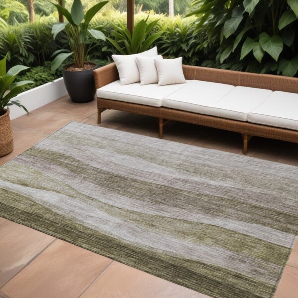 Homeroots 10' X 14' Taupe And Beige Abstract Washable Indoor Outdoor Area Rug 605006 - main