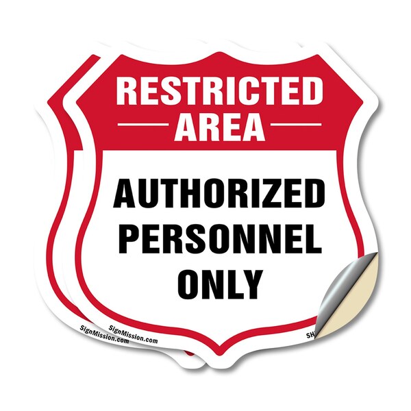 Signmission Restricted Area Shield Sign Authorized P, 18 inch X 18 inch, Vinyl Decal, 2PK SHI-D-2PACK-18-456 - main