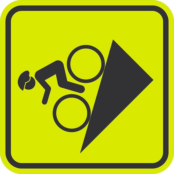 Lyle Bike Trail (With Man Riding Bike Symbol), 12x12, Diamond Grade, Yellow Green G-1951-DG_12x12 - main