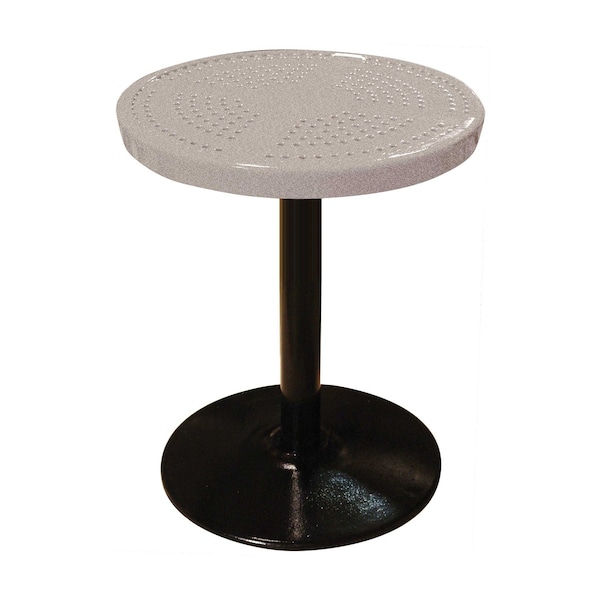 Leisure Craft 24" Round Perforated Pedestal Table, Portable, 30"H, Sandstone 24TAB30-SANDSTONE - main