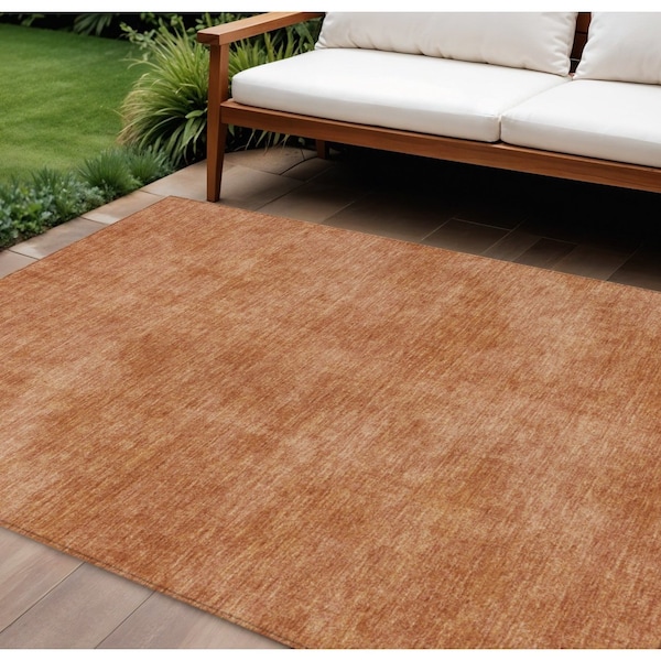 Homeroots 8' X 10' Brown Washable Indoor Outdoor Area Rug 598851 - main