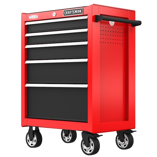 Craftsman S2000 Rolling Tool Cabinet, 5 Drawer, Red, Steel, 26-1/2 in W x 18 in D x 37-1/2 in H CMST98268RB - main