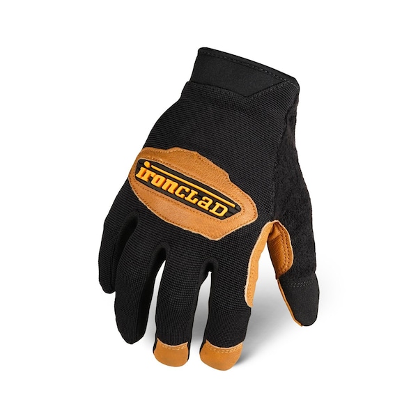 Ironclad Performance Wear Cowboy(R) Mechanics Gloves, Goatskin Palm, Black/Tan RWC2-07-XXXL - main