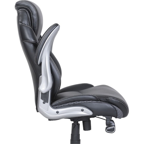 Lorell Wellness by Design Executive Office Chair, Bonded Leather and Mesh, Black LLR47921 - main