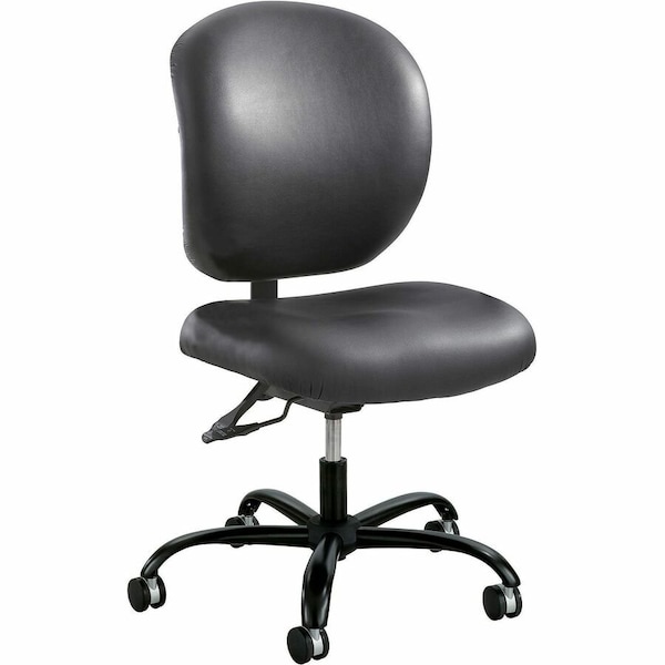 Safco Plastic Big and Tall Chair, 17-1/2", No Arms, Black 3391BV - main